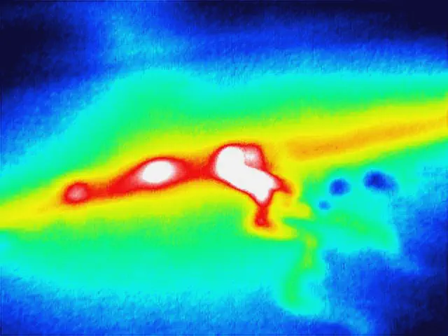 Scansione termografica per la localizzazione di una micro-perdita idrica sotto pavimento radiante o massetto.